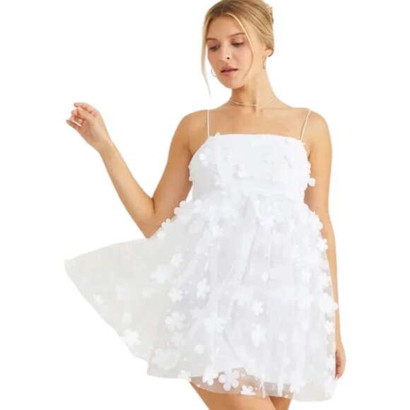 NWOT Altar'd State Aurora Floral Mesh in White. Size Large - Picture 1 of 5